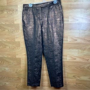 Pure Collection Size 6 Cropped Bronzed Lined Pants W/Front and Back Pock…